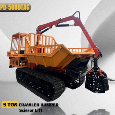 Dumper 5 Ton Crawler Uidheamachadh le Crane Grab